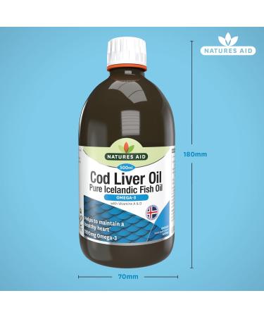 Natures Aid Cod Liver Oil Liquid 500ml - Pure & High-Quality Supplement - Buy Online on GoSupps.com