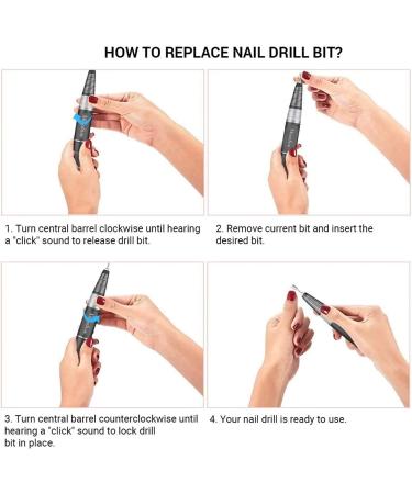 MELODYSUSIE Scamander Electric Nail Drill Kit - 30000RPM Rechargeable E File Set for Professional Manicure and Pedicure - Acrylic Nails UK - B-Black - Buy Online on GoSupps.com
