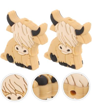 ADOCARN 10pcs Animal Silicone Beads Toy Baby Cartoon Highland Beads 2.8x2.7cm - Buy Online on GoSupps.com