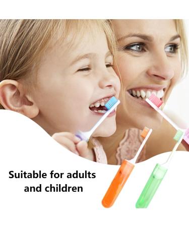 Shop Jiakalamo 4-Piece Travel Toothbrush Kit - Foldable Soft Bristles & Comb - Perfect for Adults & Kids - Camping & Hiking Essentials - Pink Orange Blue Green Colors - Buy Online on GoSupps.com