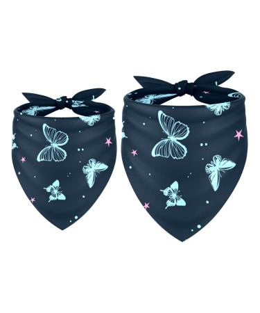 Dog hollows with beautiful butterflies triangular scarf for small medium -sized and large dogs and cats pethalk triangular cloth bibs 2 pieces multi -colored 17