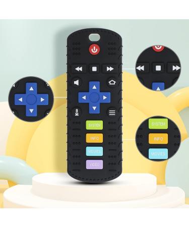 Pacifier Clip Holder + TV Remote Teether Chew Toy for Toddlers - BPA Free, Black - Buy Online on GoSupps.com