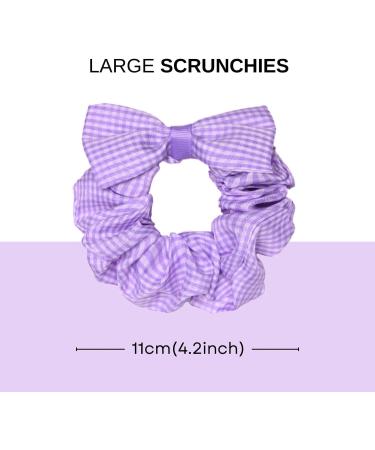 Basic Sense Gingham Check Hair Accessories Set Hair Scrunchies Headband Aliceband for School Uniform Lilac - Buy Online on GoSupps.com