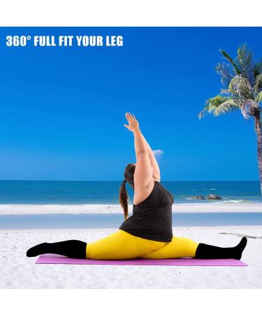 3 Pairs 20-30mmHg Compression Socks for Wide Calf - Women & Men | Plus Size Knee-High Stockings for Nurses, Seniors - 3XL Black - Buy Online on GoSupps.com