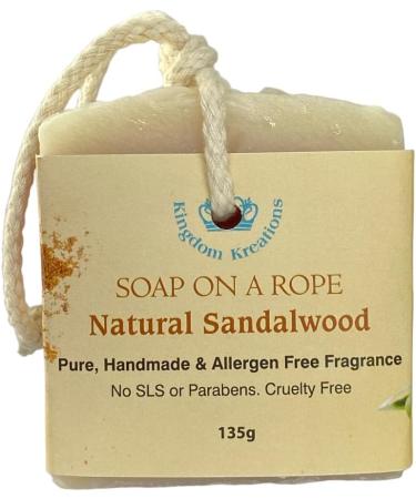 Handmade Soap - NATURAL SANDALWOOD SOAP ON A ROPE - Buy Online on GoSupps.com
