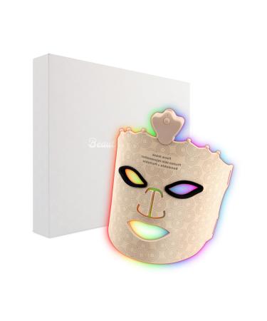 7 Color LED Face Mask Light Therapy Red Light Therapy Mask for Face for Anti Aging Wrinkles Silicone Red Light Mask Skin Care at Home with Eye Protection Cushion Gray