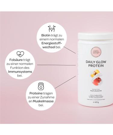 Pretty Woman Daily Glow Protein Powder for Women - Peachy Buttermilk Low Carb Shake with Vitamins Minerals Biotin & Folic Acid - Only 0.5g Sugar per Portion - 420g International Shipping Available - Buy Online on GoSupps.com