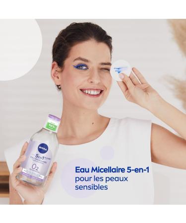 NIVEA MicellAIR SKIN BREATHE Micellar Water Sensitive Skin (5 x 400 ml) 3 in 1 make-up remover without fragrance or dye face eye & lip cleanser - Buy Online on GoSupps.com
