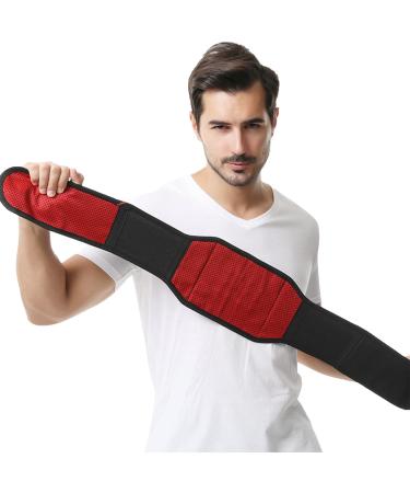 Self-heating Waist Belt Self-heating Tourmaline Waist Brace Thermal Magnetic Therapy Lumbar Support Belt Lumbar Brace Belt with Gauss Magnets Relief for Back Pain Cold Weather (L) Large
