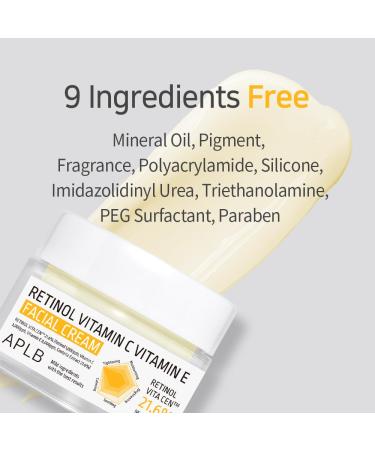 APLB Retinol Vitamin C E Facial Cream | 21.6% Retinol for Deep Hydration & Skin Revitalization | Korean Skincare 1.86 FL.OZ - Buy Online on GoSupps.com