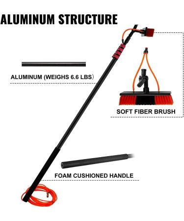 12-36 Foot (Long Reach) Photovoltaic Panels Cleaning Brush & Pole with 20m Hose Water Fed Pole Kit Outdoor Window Glass Cleaning Tool 35cm Brush Head 4M/13FT - Buy Online on GoSupps.com