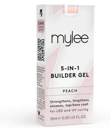 Mylee 5 in 1 Builder Base Strengthening Gel 15ml UV/LED Nail Polish - Peach | Professional Nail Art Coat for Strong Nails & Extensions - Buy Online on GoSupps.com