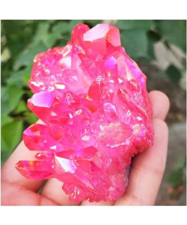 80-280gCrystal Cluster Natural Titanium Coating Rose red Quartz vug Plating Stone Flower Crystals Beautiful ZJGIDTEM (Size : 150-180g) - Buy Online on GoSupps.com