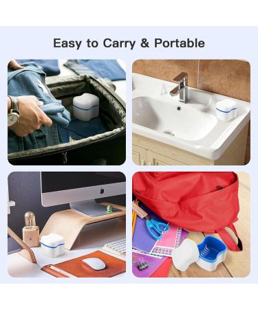Katmerio Dentures Case 2PC Leak-Proof Containers for False Teeth | Portable Hygienic Storage Solution - Buy Online on GoSupps.com