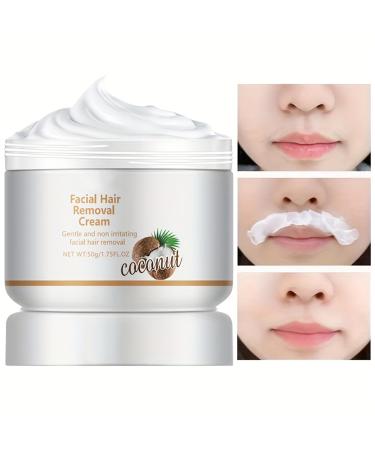 Facial Depilatory Cream | Coconut Hair Remover for Women | Gentle & Non-Irritating Upper Lip & Chin Hair Removal | 1.75 fl. oz - Sensitive Skin Formula - Buy Online on GoSupps.com