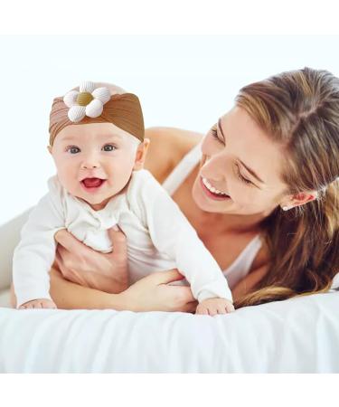Uwiyo 6-Pack Baby Turban Headband Set | Soft Nylon Flower Loop Hairbands for Newborns & Toddlers - Buy Online on GoSupps.com