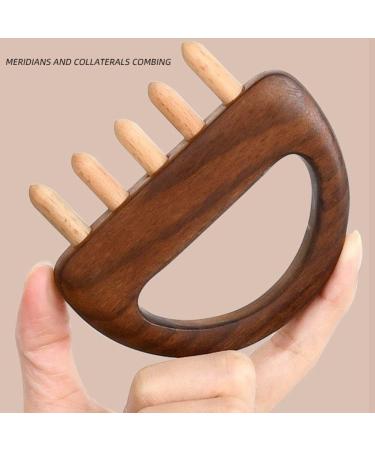 Wooden Scalp Massager - Handheld Relaxation Tool with 5 Combing Tips | Multifunctional Head Massage Comb for Full Body Use Legs & Neck - Buy Online on GoSupps.com
