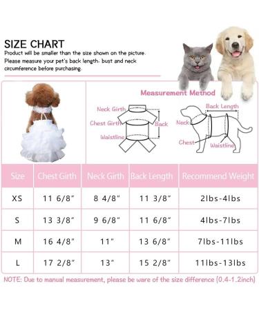 DELIFUR White Dog Wedding Dress - Elegant Princess Dress for Small to Medium Dogs (Size M) - Buy Online on GoSupps.com
