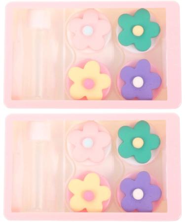 Faruta Portable Contact Lens Organizer Set - 2 Mini Containers for School Home & Travel - Pink - Buy Online on GoSupps.com