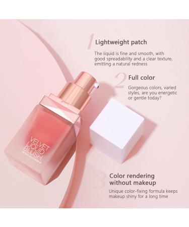 Reddhoon Liquid Blush for Cheeks Natural Looking Breathable Cream Blush Waterproof Long Lasting Cruelty-Free Cheek Face Blush for Women 15ml/Pc 01# - Buy Online on GoSupps.com