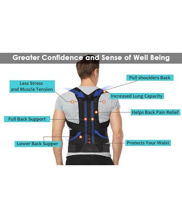 Adjustable Posture Corrector for Men & Women - Back Straightener Upper & Lower Back Brace Support Belt - XXXXL Black - Buy Online on GoSupps.com