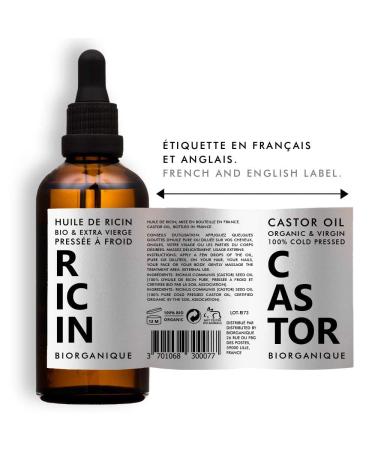 Organic Castor Oil 100% Pure & Cold Pressed - Vegan & Cruelty-Free | Nail Eyelash Skin & Beard Care | 50ml with Glass Bottle Pipette & 2 Brushes - Buy Online on GoSupps.com