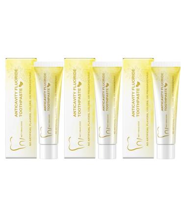 Pineapple Flavor Toothpaste Mild Fresh Fruit Scent Daily Oral Care Teeth Cleaning & Whitening Gentle for Sensitive Gums Prevents Tartar(3PCS)