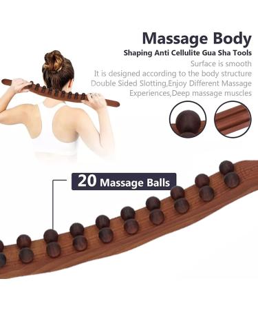 2-Piece Wooden Scraping Massage Set | 20 Pressure Points for Improved Blood Circulation & Back Pain Relief | International Shipping Available - Buy Online on GoSupps.com