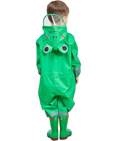 Kids Button Rain Suit - De feuilles All-in-one Waterproof Puddle Suits 7-9 Years Green - Buy Online on GoSupps.com