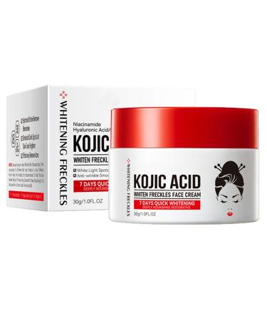 GNAUMORE Kojic Acid Face Cream for Whitening Cojic Acid Turmeric Kojic Acid Whitening Cream Face Cream for Dark Spots Whitening Face Cream 30g Includes 50 Cotonee Pads