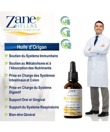 Zane Hellas 100% huile d'origan non dilu e.Huile Essentielle Grecque Pure d'Origan.86% Min Carvacrol.164 mg de carvacrol par portion.Probablement la meilleure huile d'origan au monde.1 oz-30ml - Buy Online on GoSupps.com