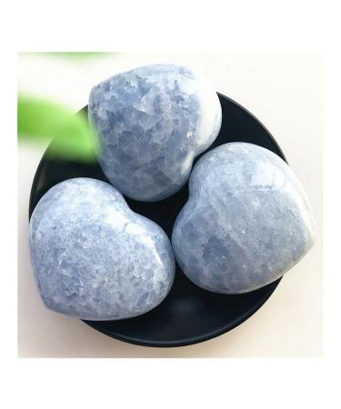 Natural Blue Celestite Stone Heart Quartz Crystal Gemstone Decor Household yuebang