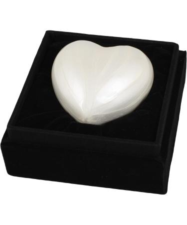 Small Keepsake Heart Cremation Urn For Ashes With New Improved Lid Mini Heart Memorial Urn With Box & Stand (Pearl White Aluminium) M Pearl White With Box & Stand - Buy Online on GoSupps.com