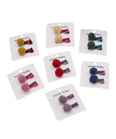 Beaupretty Pairs Princess Bow Hair Clips festival headpiece cosplay Party Barrettes Heart Headwear girl barrettes Girl Hair Pompom Girl Pompom Barrettes ball Hairpin flowers Hairball Flowers