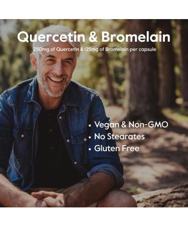 BESTVITE Quercetin with Bromelain 500mg/250mg (120 Vegetarian Capsules) - No Stearates - No Silicon Dioxide - Vegan - Non GMO - Gluten Free 120 Count (Pack of 1) - Buy Online on GoSupps.com