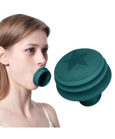 Portable Jaw Face Neck Toning Exerciser For Skin Face Lifting Tighten Firm Double Chin Breathing Exercise Jaw Fac e Slimming Tool For Women And Men Reducing Skin Sagging And Improving Chin Exerciser Green