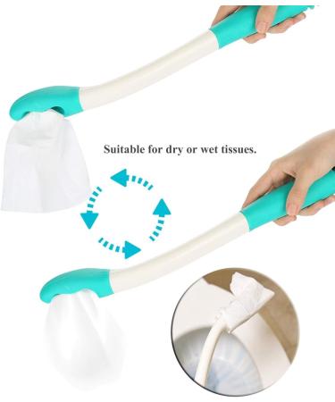 Toilet Tissue Wiping Aid Tools Long Handle Reach Comfort Bottom Wiper Extends Your Reach Over 15" Grips Toilet Paper or Pre-Moistened Wipes - Buy Online on GoSupps.com