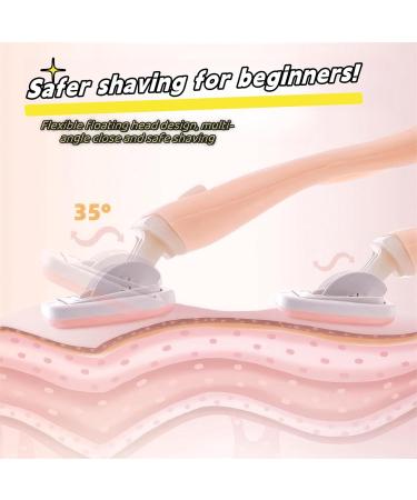 Women's Travel Razor Kit - Portable 5-Blade Mini Razor with Case & 4 Refills | Outdoor Shaving Essentials in Pale Pink - Buy Online on GoSupps.com