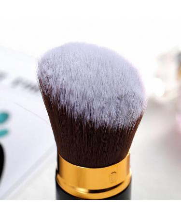 Retractable Kabuki Foundation Brush - Perfect for Mineral Makeup Bronzer & Blush | Vegan Blend & Contour for Flawless Face (Black Gold - Buy Online on GoSupps.com
