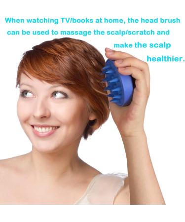 Hair Shampoo Brush & Scalp Massager - Soft Silicone Bristles for Scalp Health & Hair Growth (Blue) - Ideal for Wet & Dry Use - International Shipping Available - Buy Online on GoSupps.com