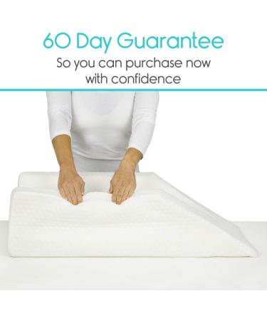 Xtra-Comfort Leg Elevation Pillow | Swelling & Recovery Support - Firm Wedge Rest for Knee, Ankle, Foot Injury - Pain Relief & Better Sleep - Improve Circulation | White - Buy Online on GoSupps.com