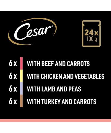 CESAR Deliciously Fresh Dog Pouches Favourites in Sauce 48x100g Mixed Selection 2.4 kg (Pack of 2) - Buy Online on GoSupps.com