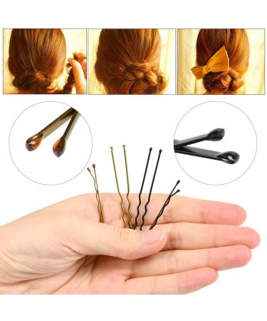 FOCCTS 300pcs Hair Clips Set with U Hair Pins & 100pcs Hair Ties - Elegant Gold & Black Storage Box for Girls & Women - Buy Online on GoSupps.com