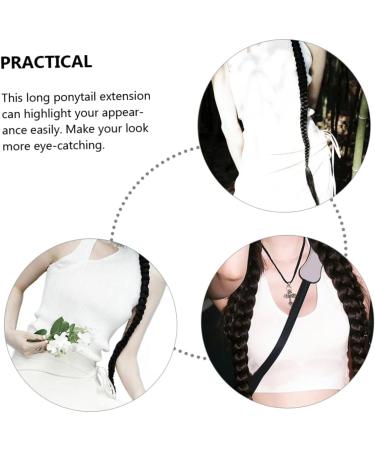 Angoily Braid Wig Hair Extensions Braided Hair Braided Extension Hair Braided Hair Extension Wig Braids Wig Ponytails Black Frontal Wig European and American Material Decorate - Buy Online on GoSupps.com