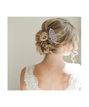 EVER FAITH Bridal Hair Accessories Austrian Crystal Art Deco Wave Wedding Hairpiece Side Comb for Bride Clear Silver-Tone Crystal_Clear Silver-Tone