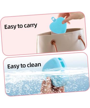 minkissy Handheld face Brush Washing Device Manual face face exfoliator Double Sided Double Side face Brush Silica Gel Heart-Shaped face Scrubber exfoliator Facial Cleansing Brush Scrubber 9.8x8.4cm - Buy Online on GoSupps.com