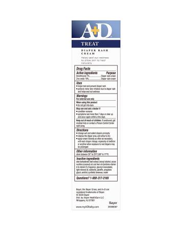 A+D Diaper Rash Cream 4 oz (113 g) with Dimethicone and Zinc Oxide - 8 Pack - Buy Online on GoSupps.com