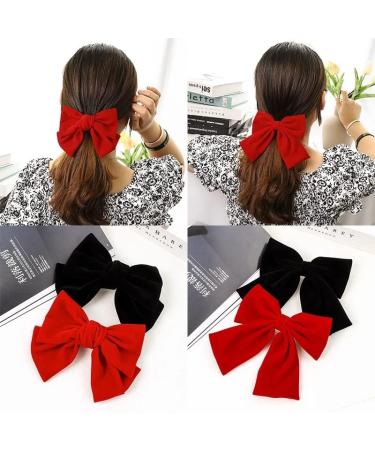 Large Bow Hair Bow Hair Clip Women Satin Hair Clips Satin Large Bow For Party Birthday Party Wedding 2 Colors - Buy Online on GoSupps.com