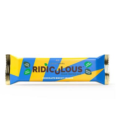 Protein Works - Ridiculous Vegan Protein Bar | Award Winning | 100% Plant Based & Palm Oil Free | High Protein | Chocolate Biscuit Crunch | 1 Bar Chocolate Biscuit Crunch 1 Count (Pack of 1) - Buy Online on GoSupps.com