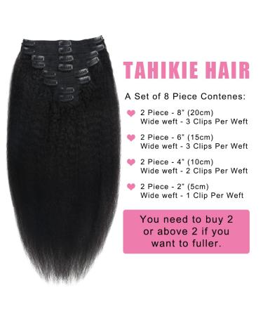Brazilian Remy Kinky Straight Clip In Hair Extensions - Natural Black 16 120g - Buy Online on GoSupps.com